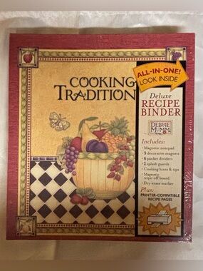 Cooking Traditions Deluxe Recipe Binder by Debbie Mumm 2007 BRAND NEW SEALED